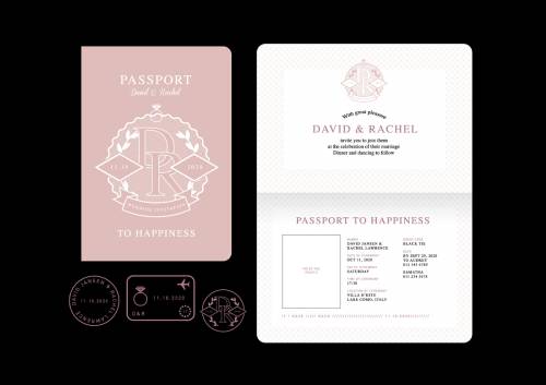 Passport wedding invitation